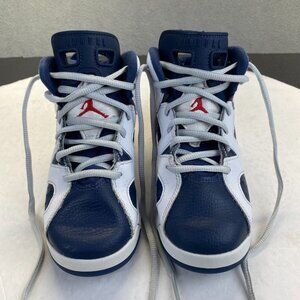 Air Jordan 6 Retro Olympic 2024 White Navy Blue DV3605-164 Big Kids Size 2Y
